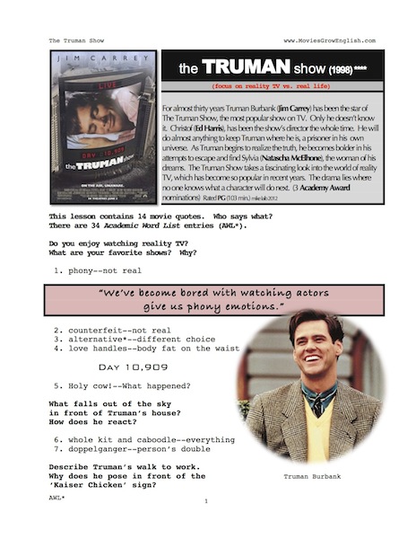 The truman show essay quotes