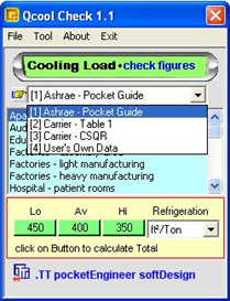 Qcool Check - cooling load check figures