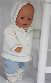 DollKnittingPatterns - 0077D NIKOLINE - Sweater, Lovely pant for baby, Bonnet and Socks