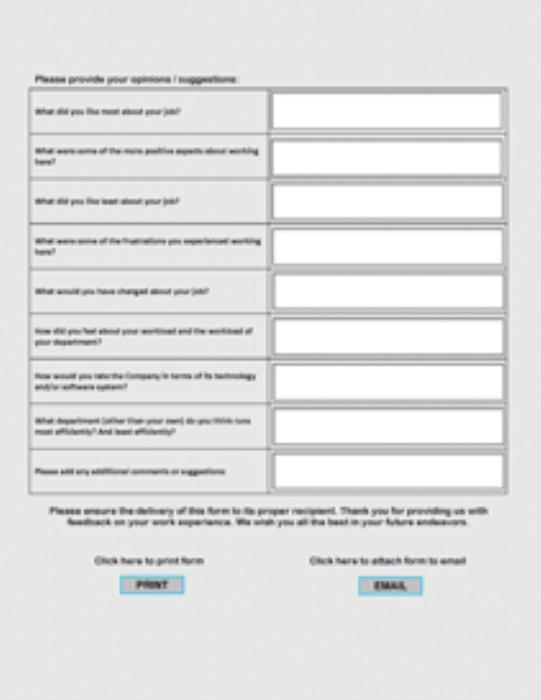 employee exit interview form