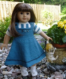 Doll Knitting Pattern-D004-Daisy-Teal & Antique White ...