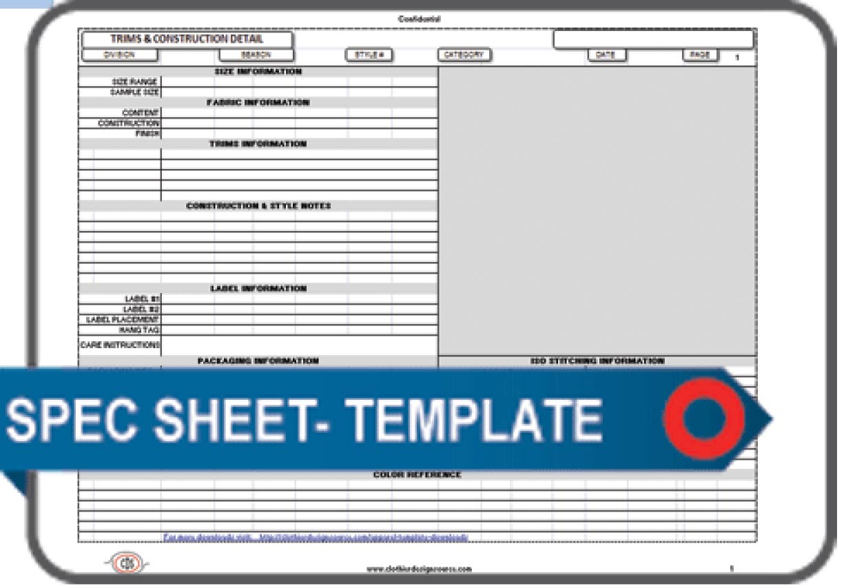 Apparel Spec Sheet Template Blank Documents and Forms Templates