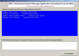Office Chat (Real Time Chat Room built in MS Excel!)