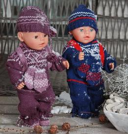 DollKnittingPatterns - 0085D MARIUS - Sweater, Cap, Mittens, Pants, Sweater in stripes, Socks, Backpack