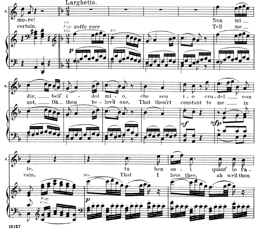 Non Mi dir, Bell' Idol Mio (Aria for Soprano). With recitative Crudele