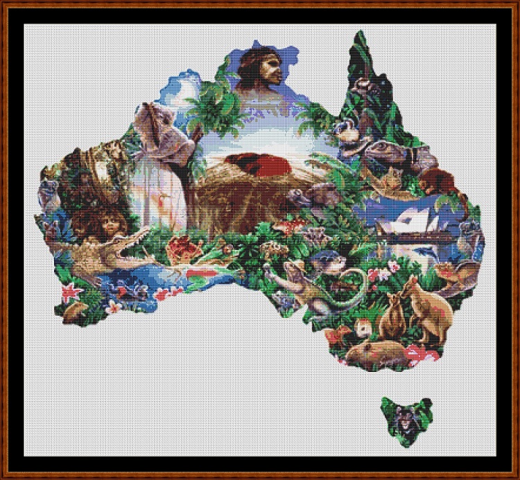 Counted Cross Stitch Chart ( Pattern ) AUSTRALIA MAP Crafting
