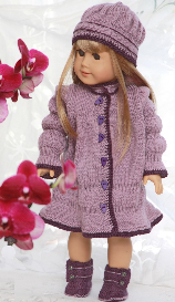 DollKnittingPatterns - 0093D MELINDA - Dress, Hat, pants and Shoes