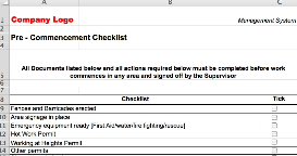 Pre-Commencement Checklist