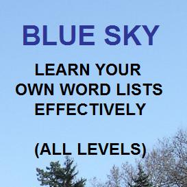 BLUE SKY Vocabulary Trainer for All Languages - Learn your own word lists effectively (all levels)