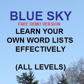 BLUE SKY Vocabulary Trainer for All Languages - Learn your own word lists effectively (all levels) DEMO VERSION