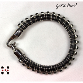Wire Wrapped Crystal Leather Bracelet