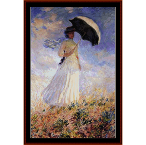 Woman with Parasol - Monet cross stitch pattern download