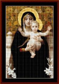 Virgin of the Lilies - Bouguereau cross stitch pattern download