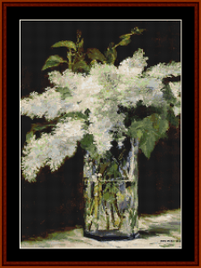 Lilacs in a Vase -Manet cross stitch pattern download
