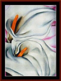 Two Calla Lilies - O'Keeffe cross stitch pattern download