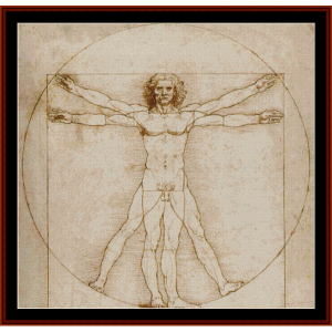 Vitruvian Man- DaVinci cross stitch