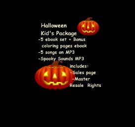 Halloween Kid's Package ebooks audio MP3 graphics Resell