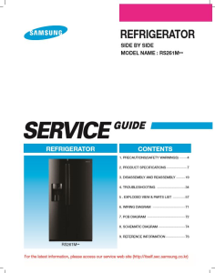 Samsung RS261MDRS Refrigerator Original Service Manual Download