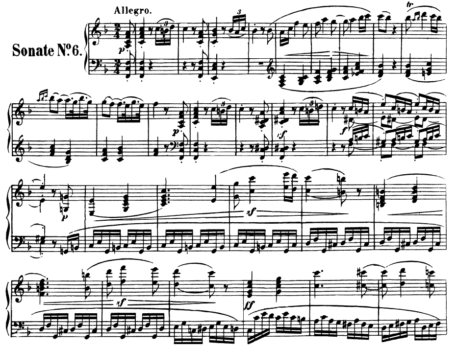 All Music Chords beethoven sheet music : Piano Sonata No.6, Op.10 No.2 in F Major. L.V. Beethoven. Ed ...