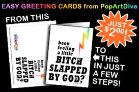 Bitch Slapped Note Greeting Card, 5x7