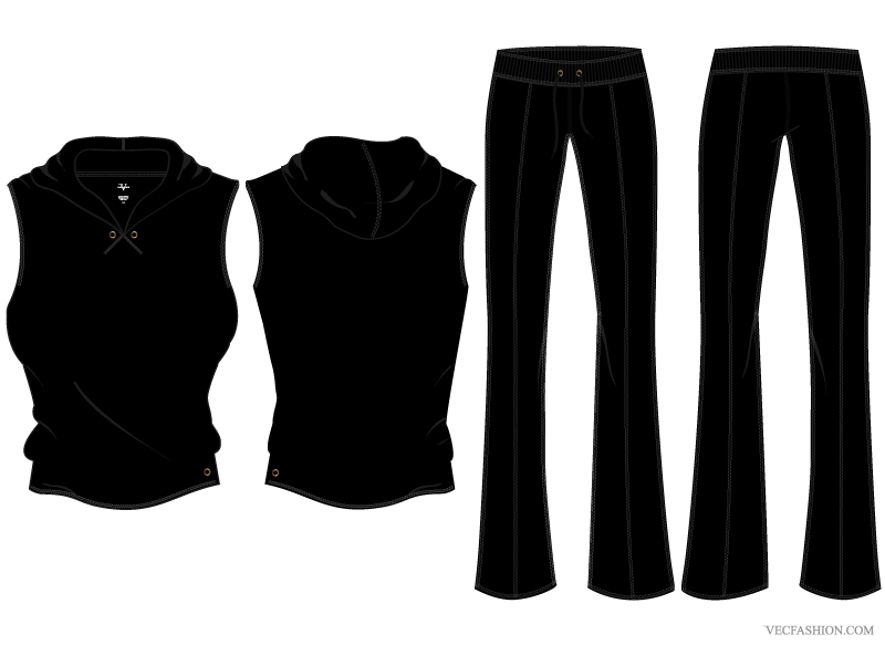 VF041EWomensSleevelessHoodieVectorTemplate Other Files