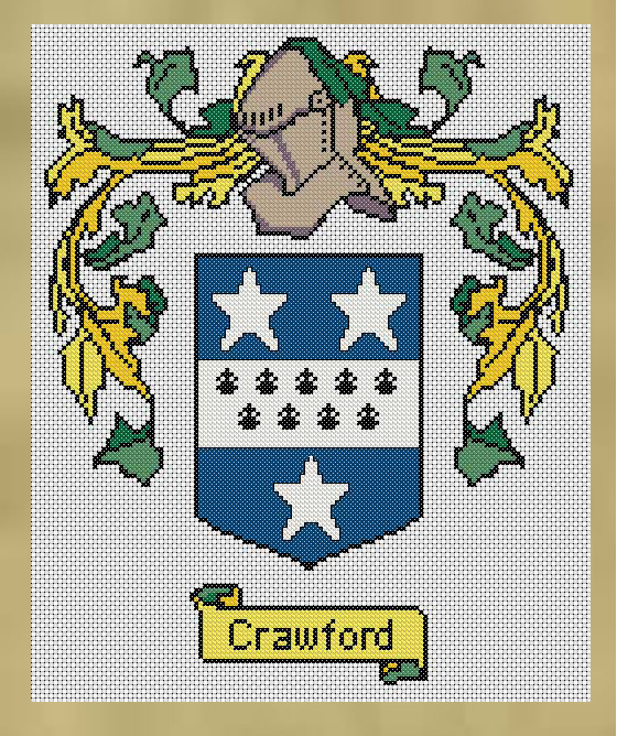 Crawford Coat of Arms Cross Stitch Pattern (Download) Other Files
