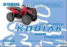 1995-1999 Yamaha Kodiak 400 Owners Manual, 1995, 1996, 1997, 1998, 1999 ...