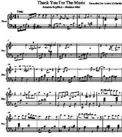 Thank You For The Music Piano Transcription with MP3 Recording
