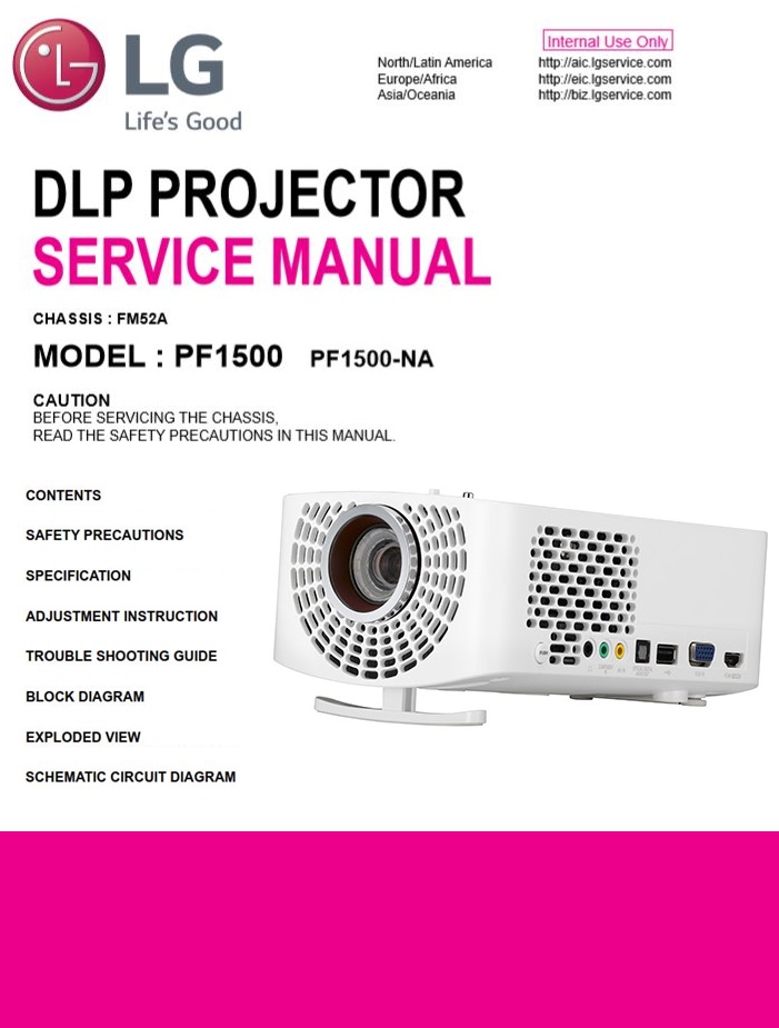 LG PF1500 Projector Factory Service Manual & Repair Guide | eBooks | Technical