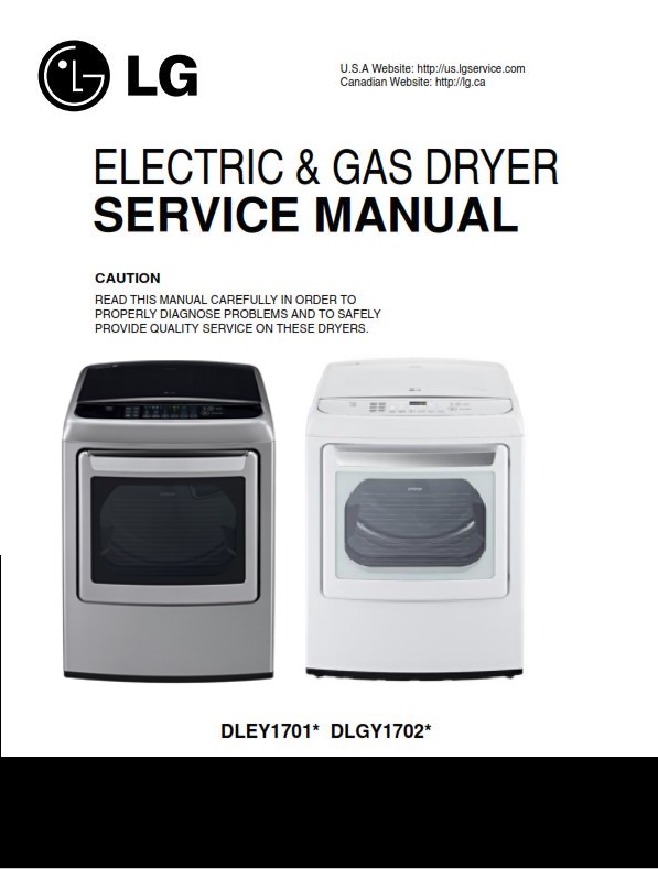 LG DLEY1701V DLEY1701W service manual steam dryer service manual + parts list catalog | eBooks | Technical