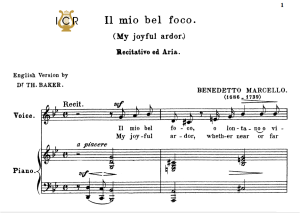 il mio bel foco quella fiamma medium voice in g minor b marcello quella fiamma sheet music