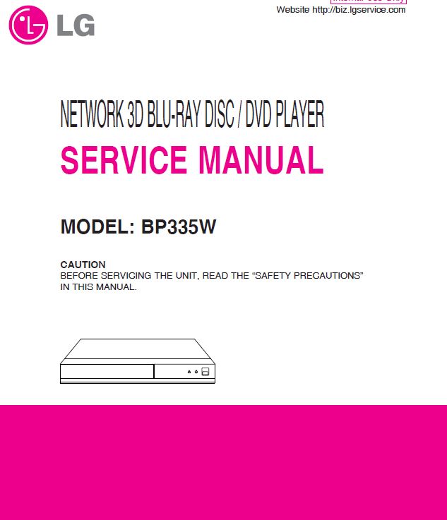 LG BP335W 3D Blu-ray Player service manual | eBooks | Technical