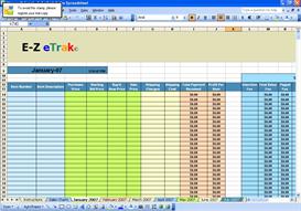 E-Z eTrak Store Spreadsheet for eBay 2007
