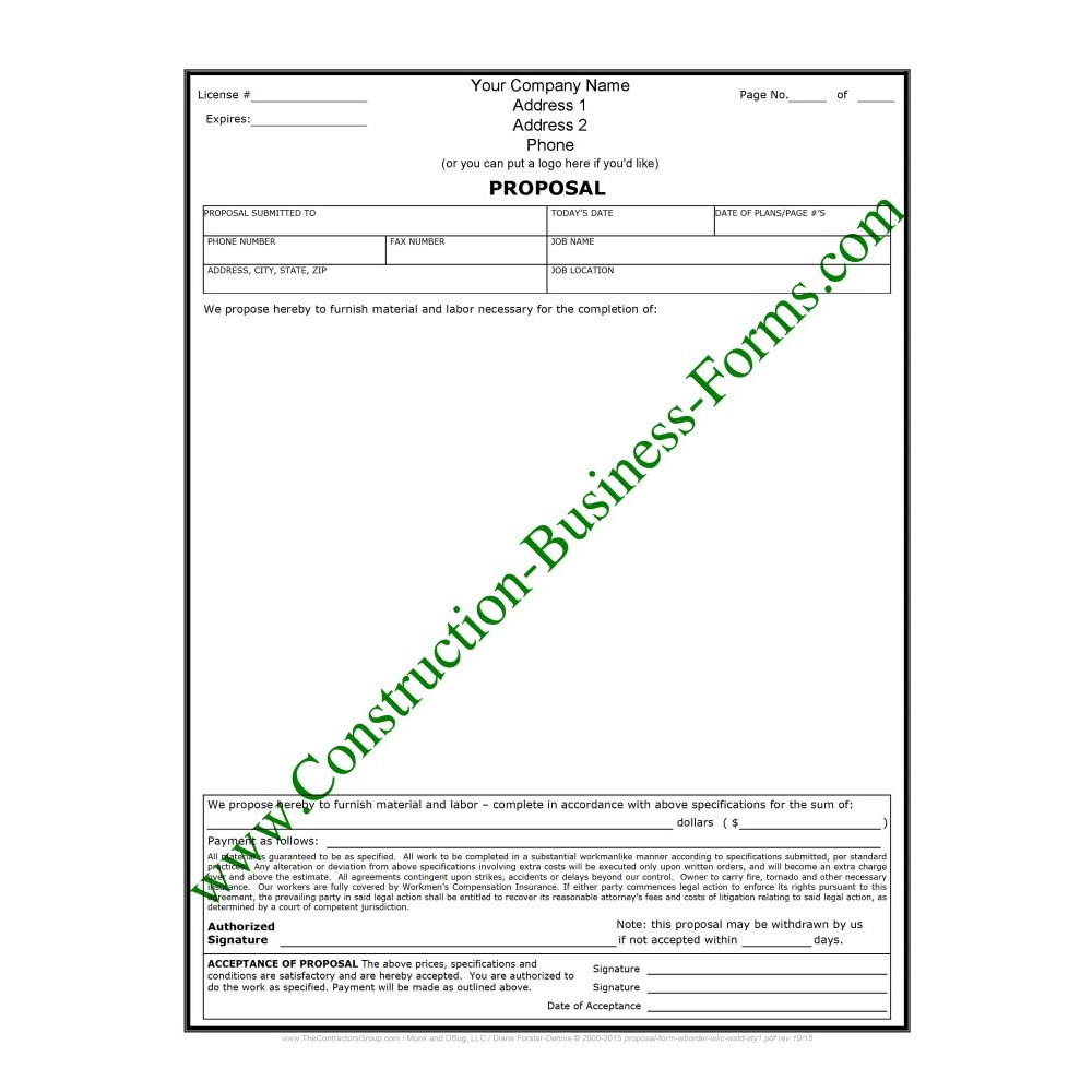 download free estimate forms