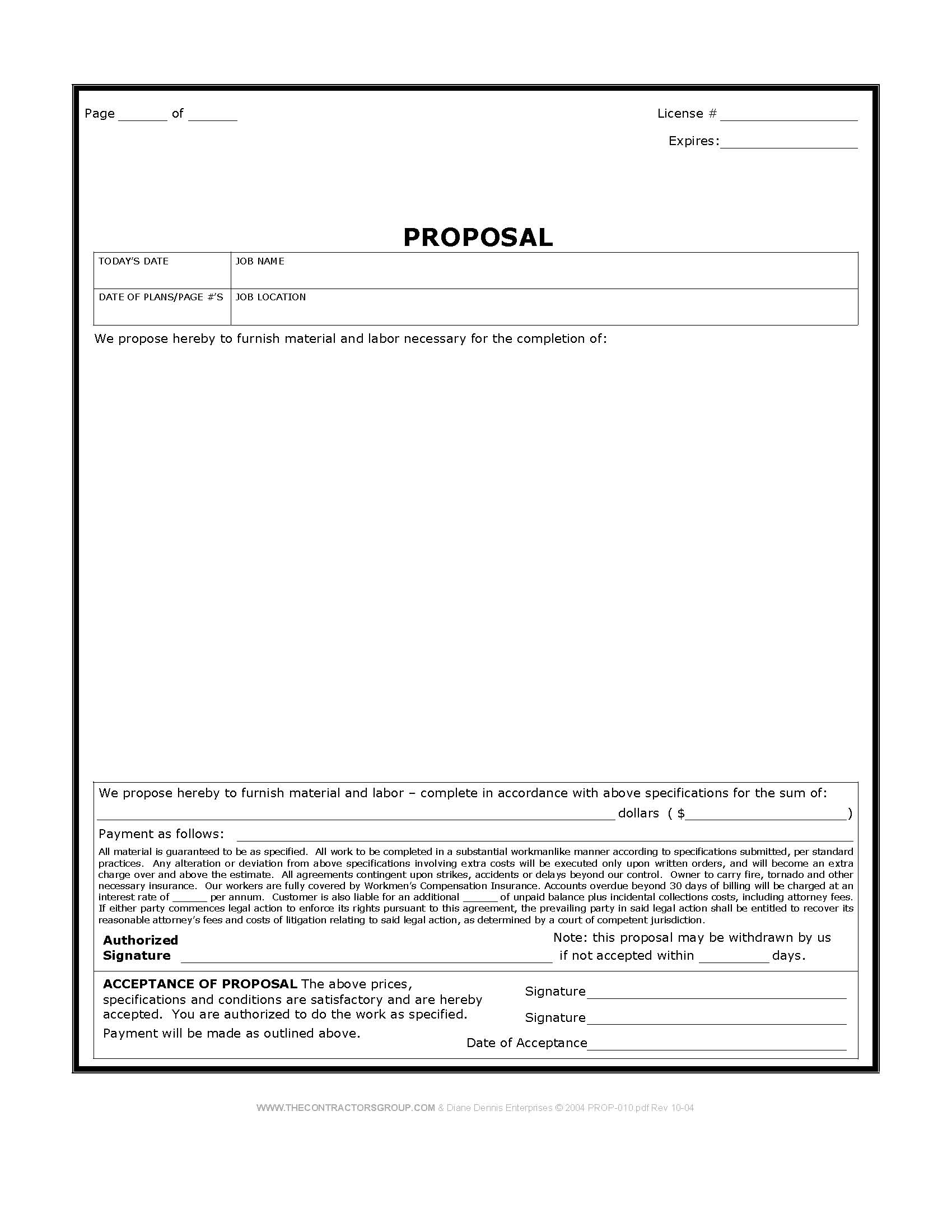 Construction Proposal Bid Template