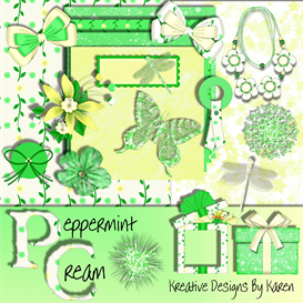 Peppermint Cream Digital scrapbook Kit