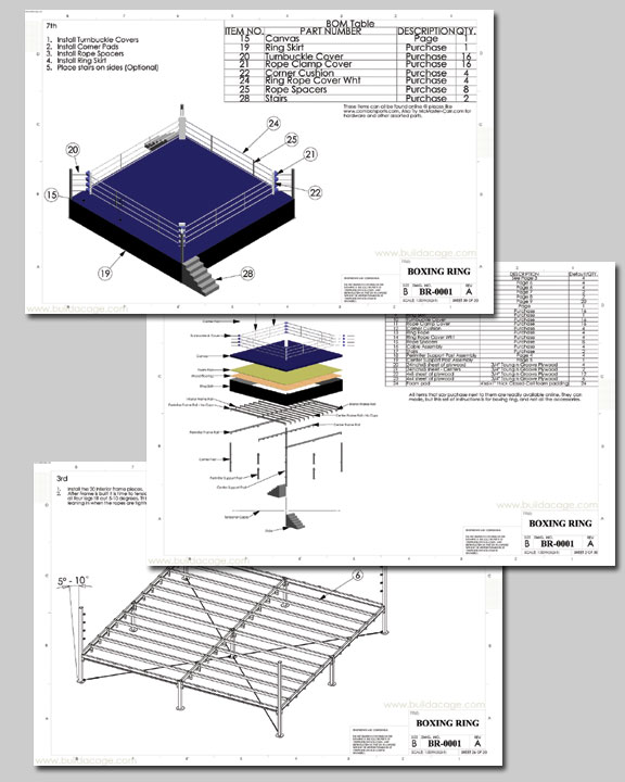 How To Build A Boxing Ring: Blueprints | eBooks | Antiques