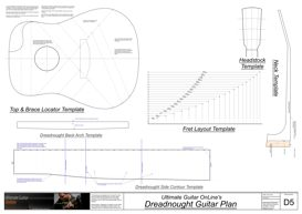 Dreadnought Guitar Template Set | Other Files | Patterns and Templates
