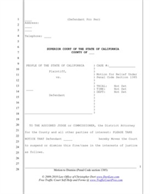 Motion to Dismiss Case (CA PC 1385)