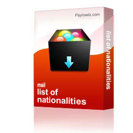 list of nationalities