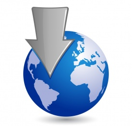 Vectorlib RF (Standard License): Free Vector - Globe with a silver arrow. Download concept.