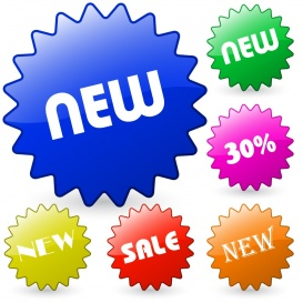 Vectorlib RF (Standard License): Free Vector - Set of colorful shopping stickers and labels