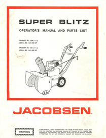 Download the Home and Garden eBooks | Jacobsen Super Blitz Snow Blower Operator's Manual