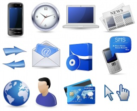 Vectorlib RF (Standard License): Business website icon set - blue