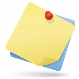 Vectorlib RF (Standard License): Yellow and blue note papers with red pushpin