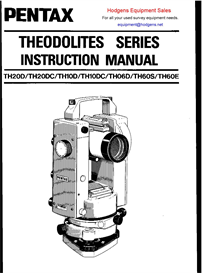 Download the Documents and Forms Other Files | Pentax Theodolite Series Instruction Manual