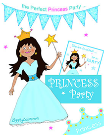 Download the Arts and Crafts Other Files | Princess Party Printables-Aqua Blue Princess