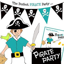 Download the Arts and Crafts Other Files | Pirate Birthday Party Pack- Black and Aqua  Pirate