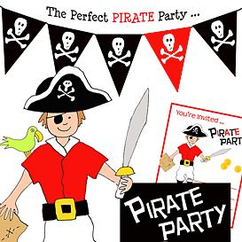 Download the Templates Documents and Forms | Pirate Birthday Party Pack- Black and Red Pirate