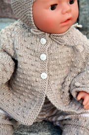 DollKnittingPattern - 0058D-MIO  Sweater, Hat for a boy, Bonnet a girl, Pant and Socks